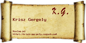 Krisz Gergely névjegykártya